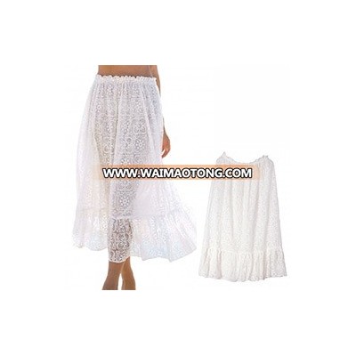 Fashion Women Sexy See-Through Lace Pleated Skirt