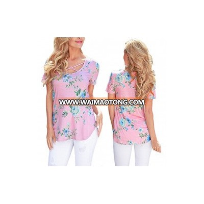 Fashion Women Leisure Casual Printed T-Shirt Blouse