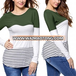 Fashion Women Leisure Casual Color Striped T-Shirt Clothes Blouse