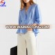 Guangdong clothing wholesale fashion ladies striped cotton-poplin blouse