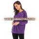 Casual Women Clothing Tops Purplish Red Long Sleeve Fashion Blouse For Ladies