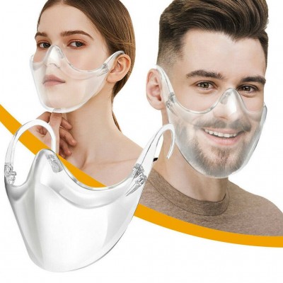 Lasheen Anti Fog Durable Clear Face Shield Clarity Mask Combine Comfort Safe Pet Plastic Reusable Transparent Clear Face Mask